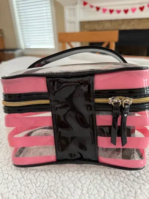 Victoria's Secret clear pink strip Cosmetic Bag thumbnail 2