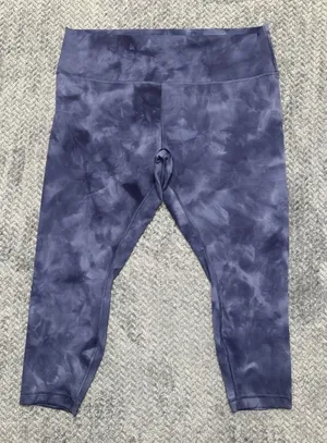 lululemon Women's Align High-Rise 25 Tie Dye Blue Stretch Knit Yoga Leggings 20 thumbnail 1
