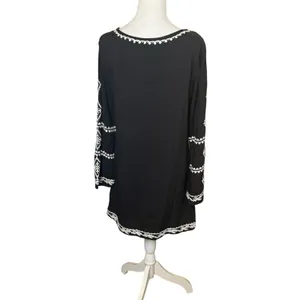 Lulus A Day in the Life Black and White Embroidered Dress Size Medium‎ Kaftan thumbnail 9