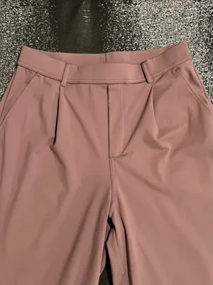 Womens small Halara Flex High Waisted Pleated Wide Leg Work Trousers-misty mauve thumbnail 4