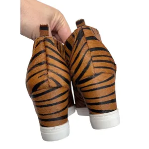 Linea Paolo Wedge Sneaker Size 8 Real Calf Hair Leather‎ Fashion Zebra Print NEW thumbnail 7