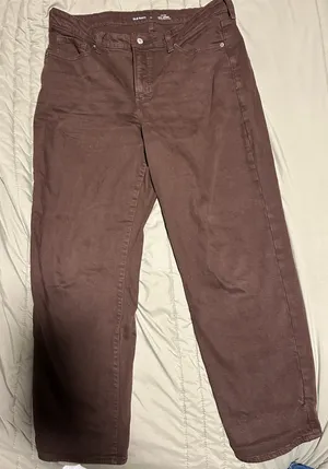 Old Navy High-Waisted OG Loose Jeans | Brown | Size 14 thumbnail 3