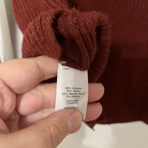 Madewell Bell Sleeve ribbed Turtleneck Sweater size small red‎ / brown thumbnail 7