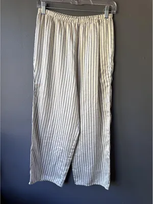 Enchanting Women's Medium Striped Pajama Set Black thumbnail 9