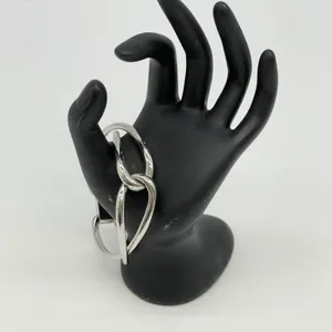 Michael Kors Silver Tone Knot Bracelet Hinged Bangle Signed Minimalist Statement thumbnail 9