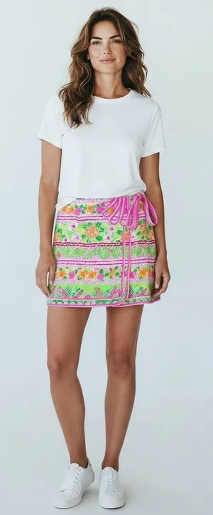 LILLY PULITZER Vintage Kendall Mini Wrap Skirt Size 6 Tropical Preppy Southern thumbnail 1