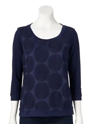 LC Lauren Conrad Embroidered Sweatshirt Sz M thumbnail 1