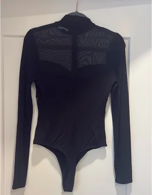 These Three Boutique Black Long Sleeve Bodysuit Mesh thumbnail 2
