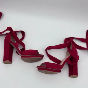Lulu's Bold Red Strappy Heels thumbnail 4
