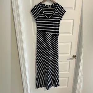 Athleta Maxi Dress Navy White Size XS thumbnail 2