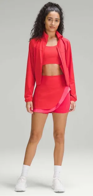 Lululemon Asymmetrical Layered High Rise Tennis Skirt Skort Pink Orange 2 thumbnail 1