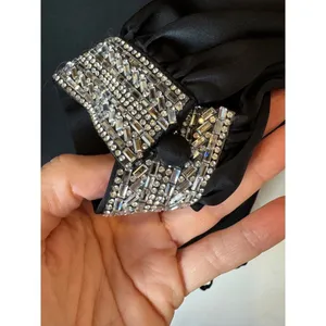 Ramy Brook Dress Women 00 Black Satin Rhinestone Embellished Foxy Mini‎ Cocktail thumbnail 8
