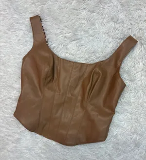 Abercrombie Brown Faux-Leather Corset Tank Top - Women thumbnail 1