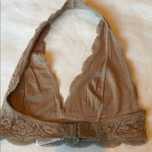 Out From Under Lace Halter Bralette Tan thumbnail 3