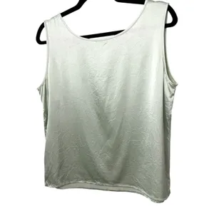 Feraud 100% Silk Pale Green Mint Sleeveless Blouse Size 14 thumbnail 3