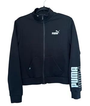 Sporty Puma Full Zip Track Jacket Womens L Graphic Athletic‎ Running Outdoor thumbnail 1
