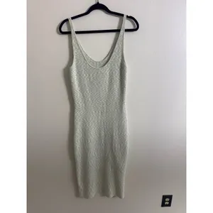 Abercrombie & Fitch Women Green Marled Ribbed V-Neck Bodycon Midi Dress XLT Tall thumbnail 5