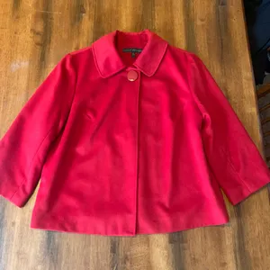 Harve Benard cape coat Large Red Pea Coat One Button thumbnail 1