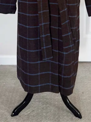 A New Day Plaid Wool Blend Long Belted Coat Size Medium thumbnail 3