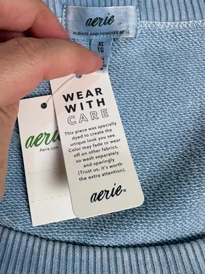 Aerie Seams Right Puff Sleeve Oversize Crop Shirt NEW thumbnail 5