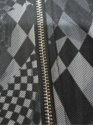 Y2K Mall Goth Checkerboard Mesh Corset Top Edikted NWT XS thumbnail 10