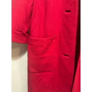Vintage Red Wool Coat‎ Size 10 Mod 60s Style Above Knee Length thumbnail 9