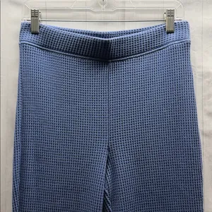 Aerie Blue High Waisted Cozy Waffle Knit Pull On High Waist Flare Pants Medium thumbnail 2