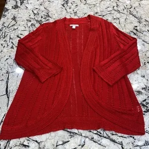 Dana Buchman Red‎ Women’s Cardigan in size XL thumbnail 1