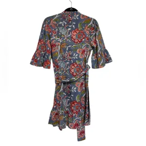 NEW Perry Walker Collective Cotton Tori Shirt Dress in Blue Paisley -Size 1 (XS) thumbnail 2