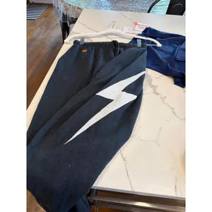 Aviator Nation bolt fleece jogger sweatpants black bolt women's small nwot thumbnail 3