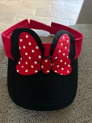Disney Parks Red Minnie Mouse Logo Visor thumbnail 2