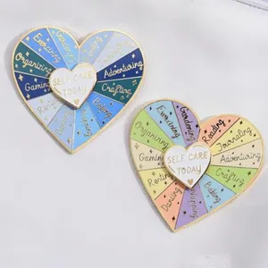 NEW Self Care Heart Enamel Pin Blue thumbnail 3