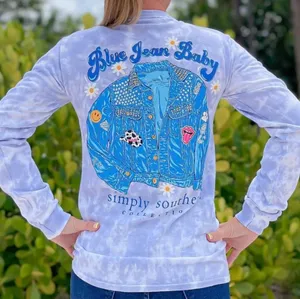 Simply Southern Blue Jean Baby Tie Dye Long Sleeve Top thumbnail 1