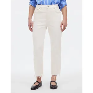 Madewell 90s Straight Crop Jean Tile White High Rise Raw Hem Women US 32 NWT thumbnail 2