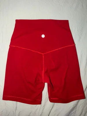 lululemon athletica Red High-Rise Bike Shorts thumbnail 3