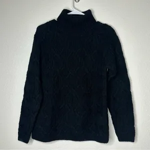 Lauren Ralph Lauren Black Thick Knit Turtleneck Sweater‎ Small thumbnail 1