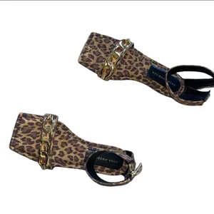NEW GOOD AMERICAN Ankle Strap Sandal In  Leopard thumbnail 6