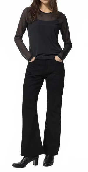 Uniqlo Bootcut Jeans NWT Black 23inch thumbnail 1