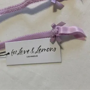 For Love & Lemons Garter Belt Womens Floral Embroidered Lace Purple NWT XXS thumbnail 6