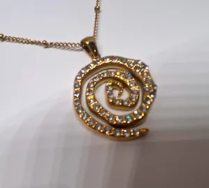 Gold snake swirl pendant necklace thumbnail 2