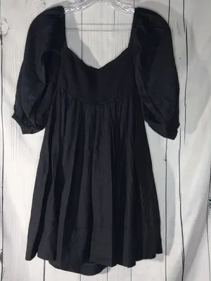 Urban Outfitters UO Caterina Linen Blend Off-The-Shoulder Babydoll Mini Dress thumbnail 8