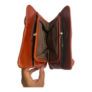Vintage Jane Shilton Brown Leather Handbag, England, 1970's thumbnail 8