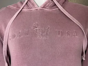 GOAT USA Hoodie Sweatshirt Womens XS Pink Embroidered Logo Fleece Pullover thumbnail 6