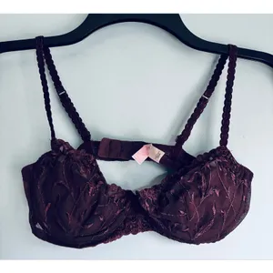 Vintage (01) Victoria's Secret Bra Lined Lace Plum 36A thumbnail 10
