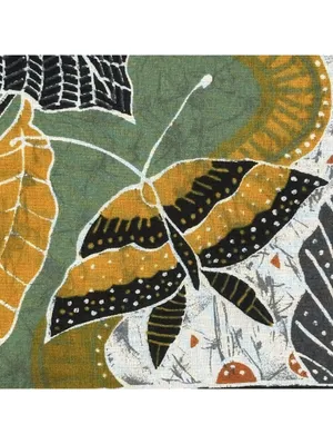 Vintage Accessory Street Oscar De La Renta Leaf Pattern Cotton Scarf thumbnail 8