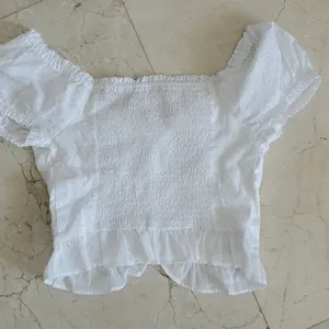 Aeropostale Cute White Ruffle Shirt NWT thumbnail 4