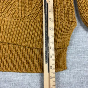 Madewell Sweater Womens XXS Yellow 100% Cotton Crew Neck Chunky-Knit‎ Pullover thumbnail 3
