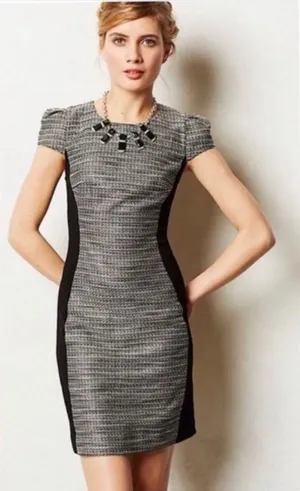 Anthropologie Moulinette Soeurs Grisaille‎ Shimmery Tweed Hourglass Dress Sz 6 thumbnail 1
