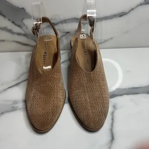 Lucky Brand Wmns Brown Leather Slingback Mule Lideton Bootie Sz 7 Boho Festival thumbnail 2