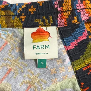 Farm Rio One Shoulder Linen Blend Macaw Island Crop Top Summer Resort Boho thumbnail 4